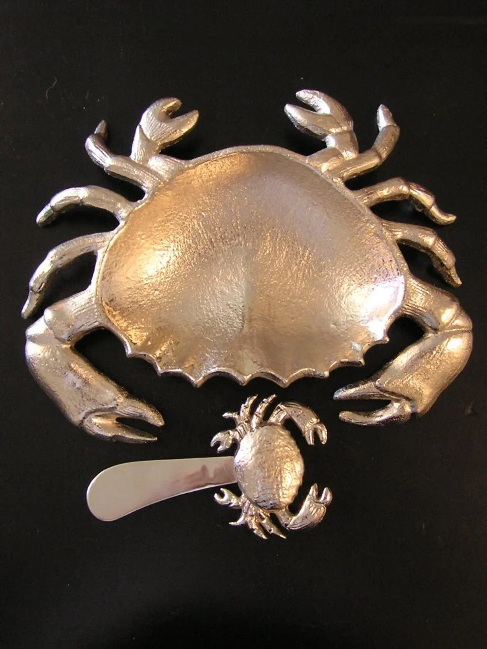 Crab Condiment Dish and Spreader